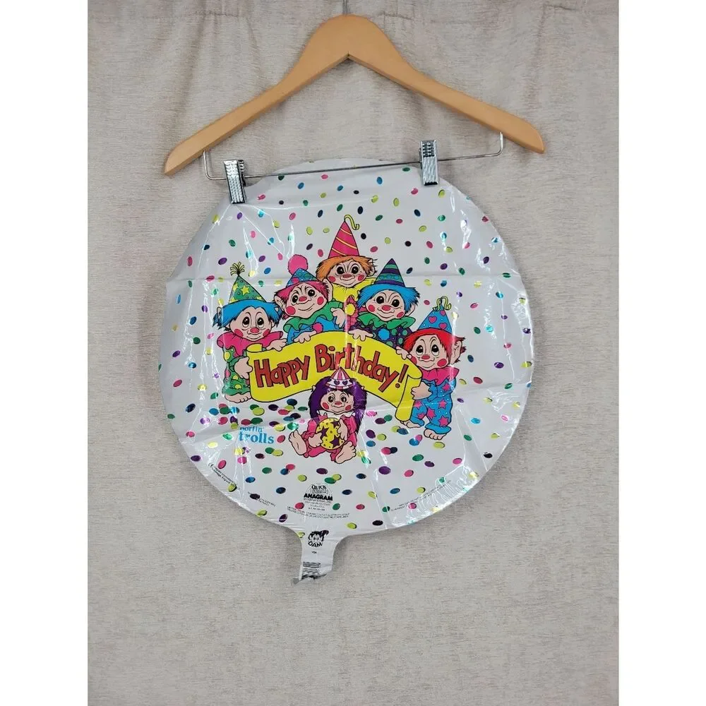 Troll Vintage 90s Happy Birthday Mylar Ballons Bundle Lot Of 5 #1